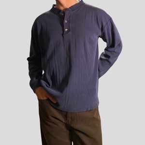 Blue distressed Eddie Bauer shirt